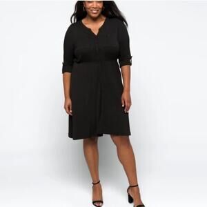 NWT Market & Spruce Lany Shirt Dress Black size 2X